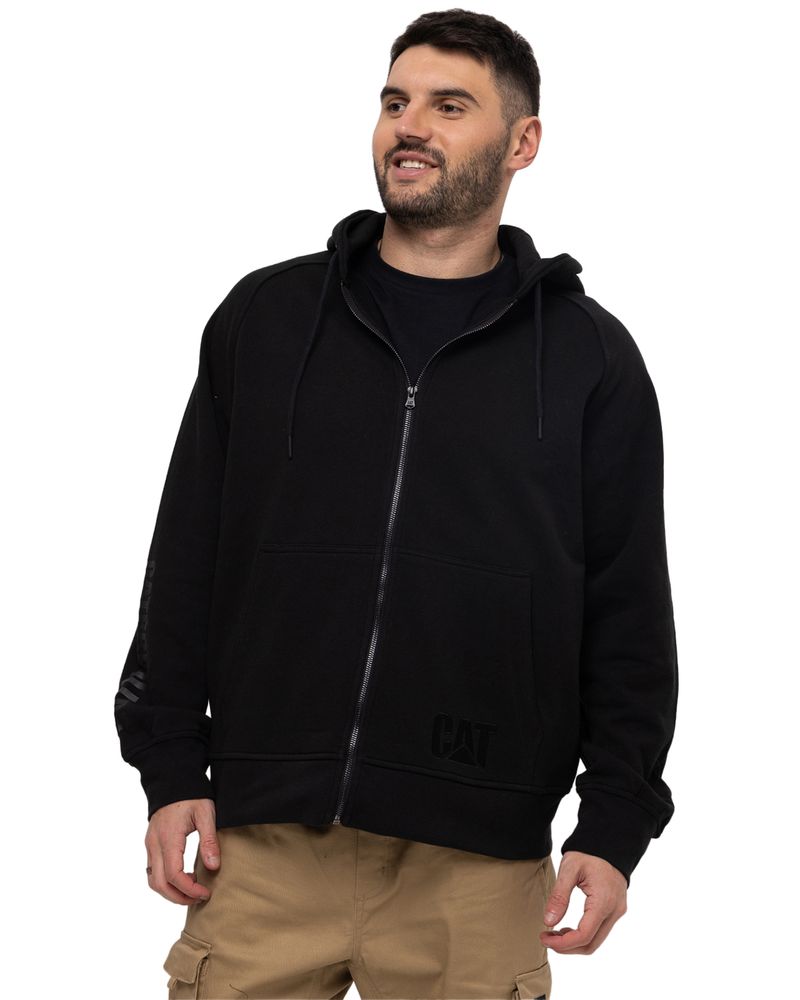 Poleron-Casual-Hombre-FLEECE-CAT-LOGO-FULL-ZIP-HOODIE-Negro-CAT