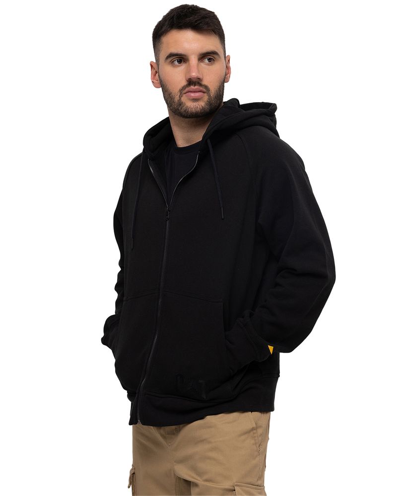 Poleron-Casual-Hombre-FLEECE-CAT-LOGO-FULL-ZIP-HOODIE-Negro-CAT