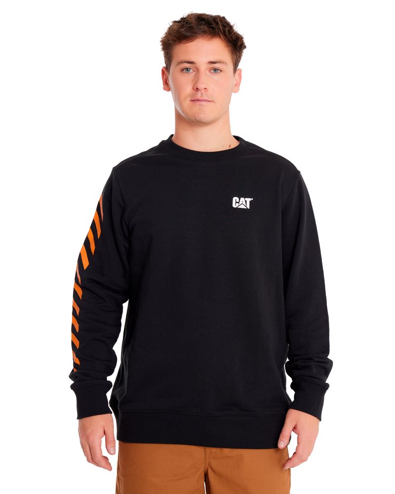 Poleron-Casual-Hombre-GRAPHIC-FRENCH-TERRY-CREWNECK-Negro-CAT