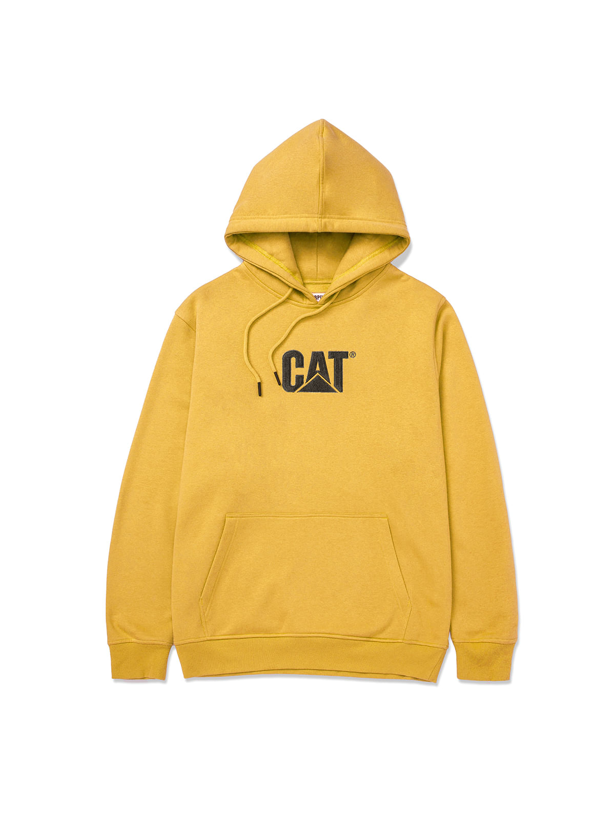 Polerón Casual Hombre FLEECE CAT LOGO PULLOVER HOODIE Amarillo CAT
