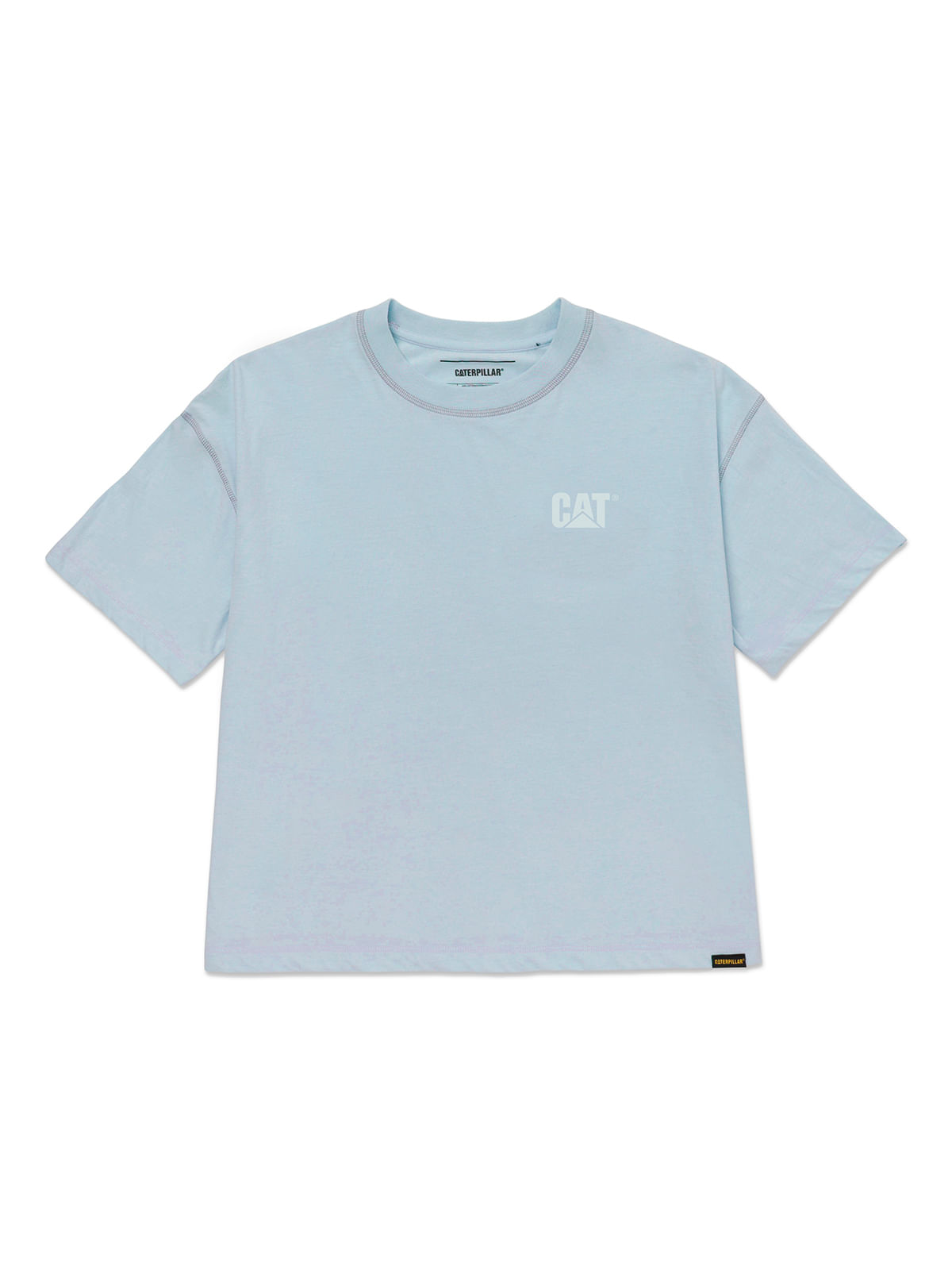 Polera Manga corta Casual Mujer CAT LOGO BOXY TEE Celeste CAT