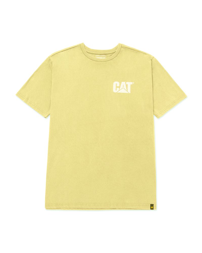 Polera-Manga-corta-Casual-Unisex-HERITAGE-UNIFORM-HEAVYWEIGHT-WASHED-TEE-Amarillo-CAT