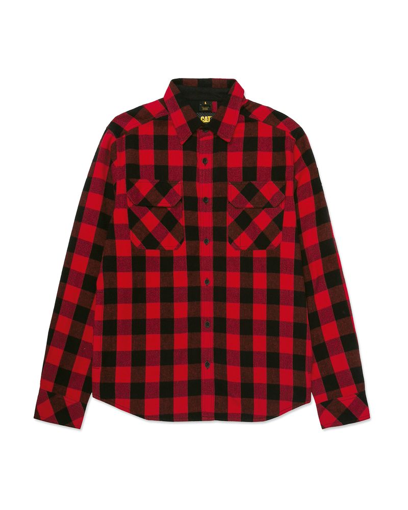 Camisa-Manga-larga-Casual-Hombre-BUFFALO-CHECK-HEAVYWEIGHT-OVERSHIRT-ROJO-CAT