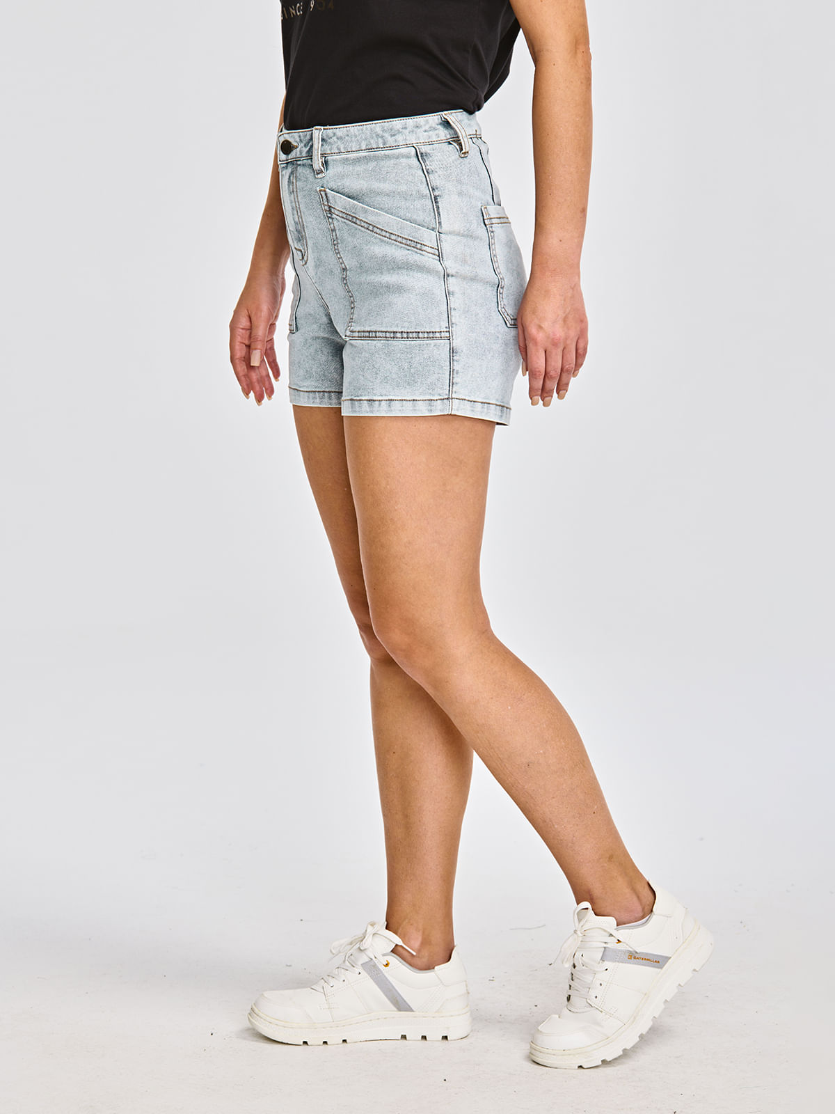 Short Casual Mujer TRIBLEND STRETCH DENIM SHORT Azul claro CAT