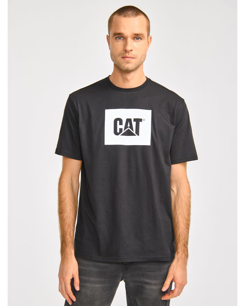 Polera-Manga-corta-Casual-Hombre-REFLECTIVE-CAT-LOGO-TEE-Negro-CAT