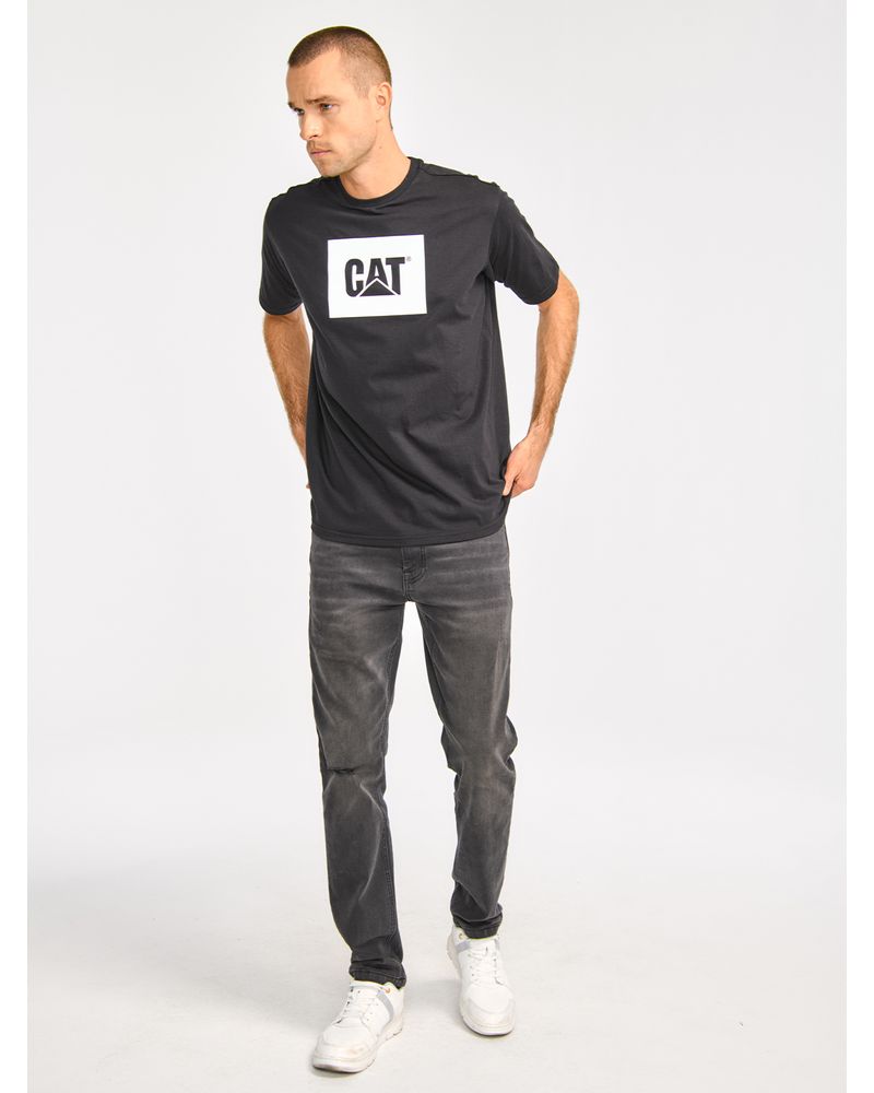 Polera-Manga-corta-Casual-Hombre-REFLECTIVE-CAT-LOGO-TEE-Negro-CAT