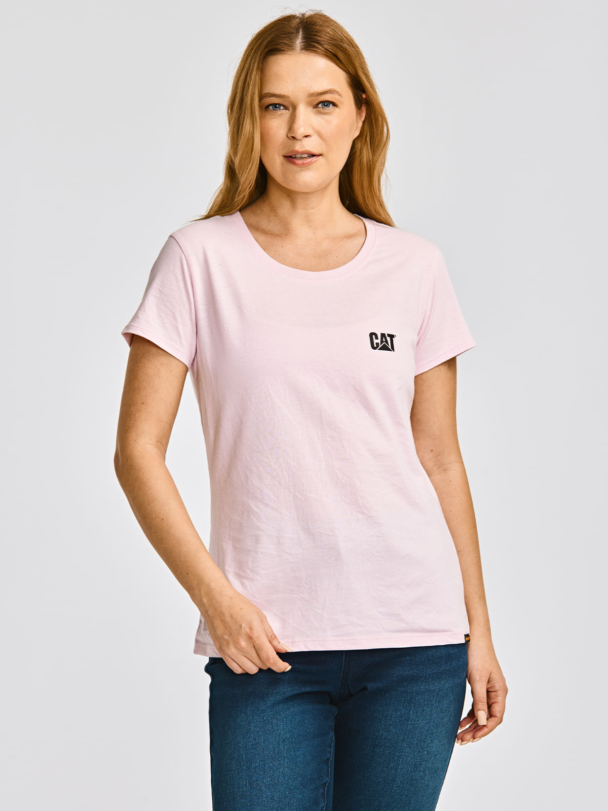 Polera Manga corta Casual Mujer CAT LOGO TEE Rosado CAT