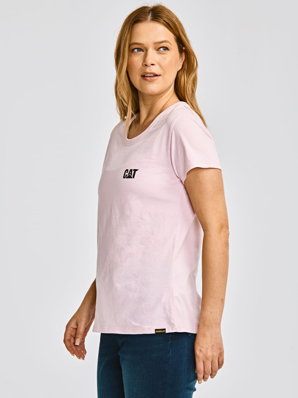 Polera Manga corta Casual Mujer CAT LOGO TEE Rosado CAT