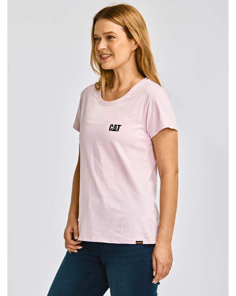 Polera-Manga-corta-Casual-Mujer-CAT-LOGO-TEE-Rosado-CAT