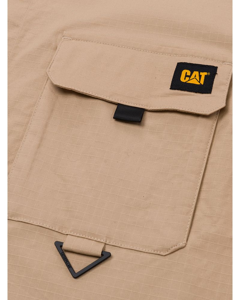 Camisa-Manga-corta-Casual-Hombre-UTILITY-S-S-SHIRT-Beige-Crudo-CAT