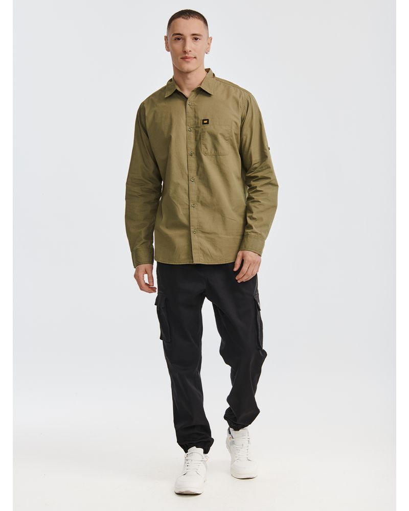 Camisa-Manga-larga-Casual-Hombre-FOUNDATION-CONVERTIBLE-LS-SHIRT-Verde-CAT