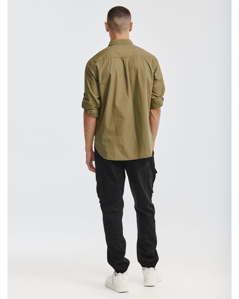 Camisa-Manga-larga-Casual-Hombre-FOUNDATION-CONVERTIBLE-LS-SHIRT-Verde-CAT