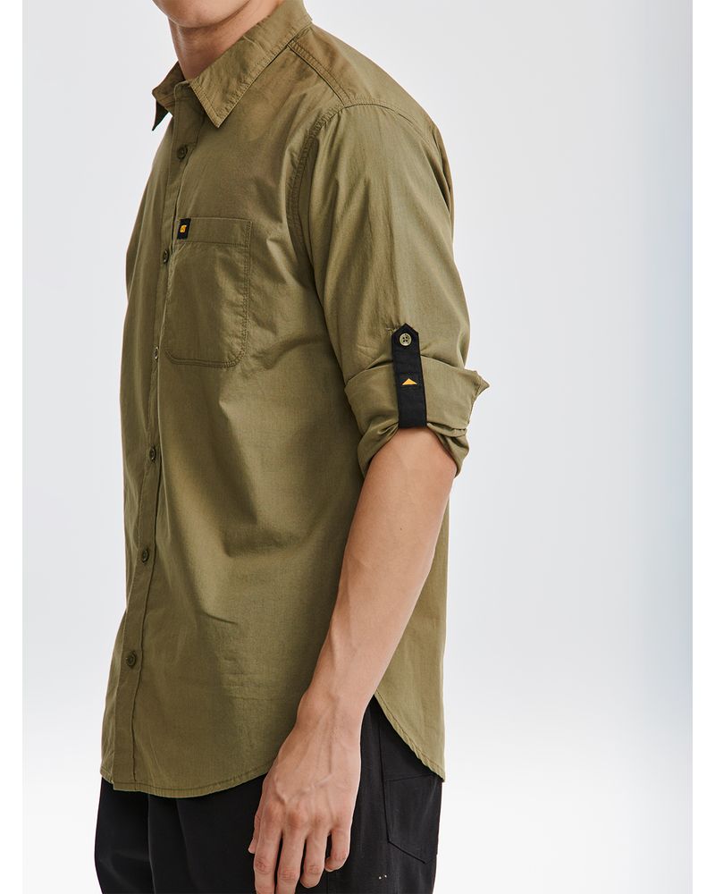 Camisa-Manga-larga-Casual-Hombre-FOUNDATION-CONVERTIBLE-LS-SHIRT-Verde-CAT