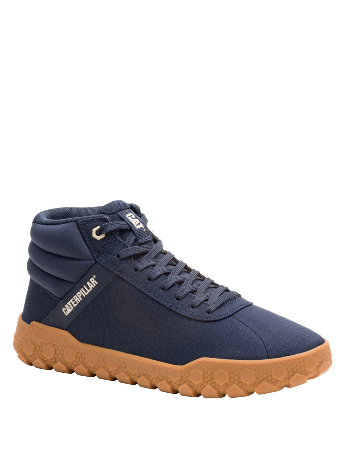 Zapatilla Con Caña Canvas Hombre Hex + Mid Azul Oscuro Cat