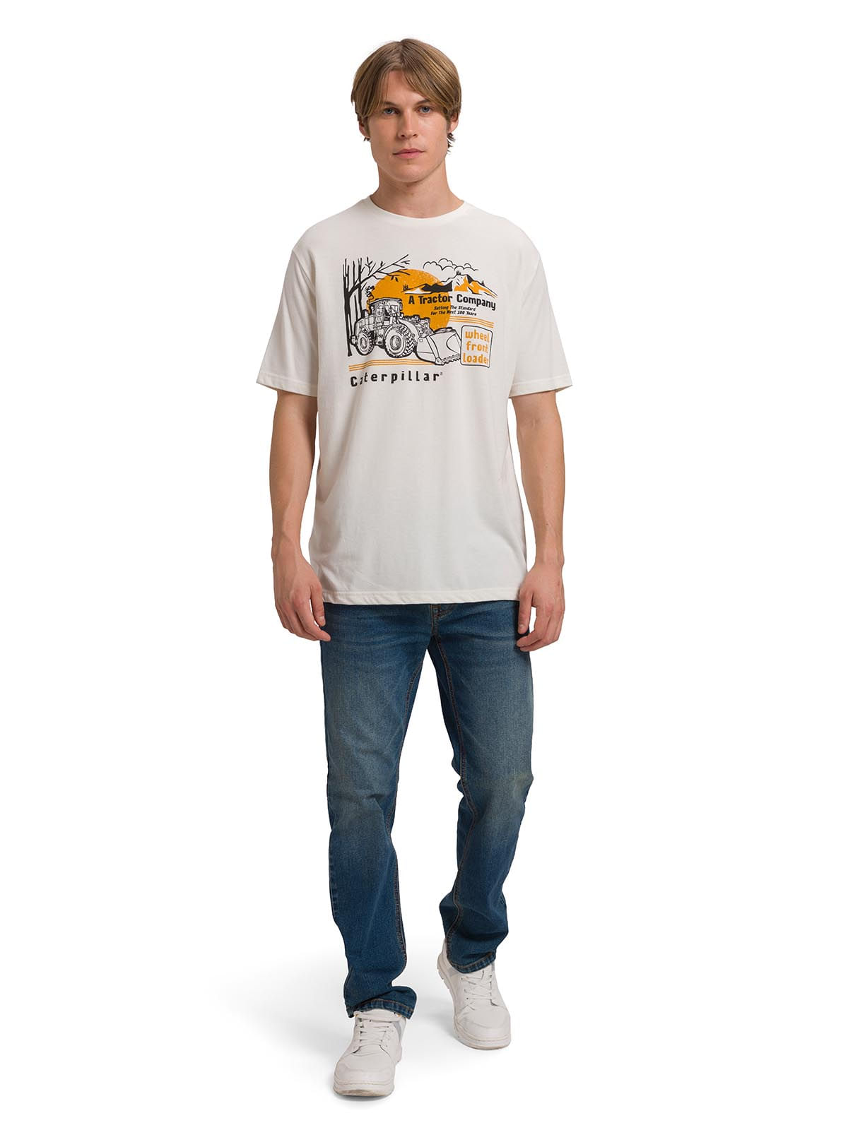 Polera Manga Corta Casual Hombre EQUIPMENT GRAPHIC TEE  Blanca Cat