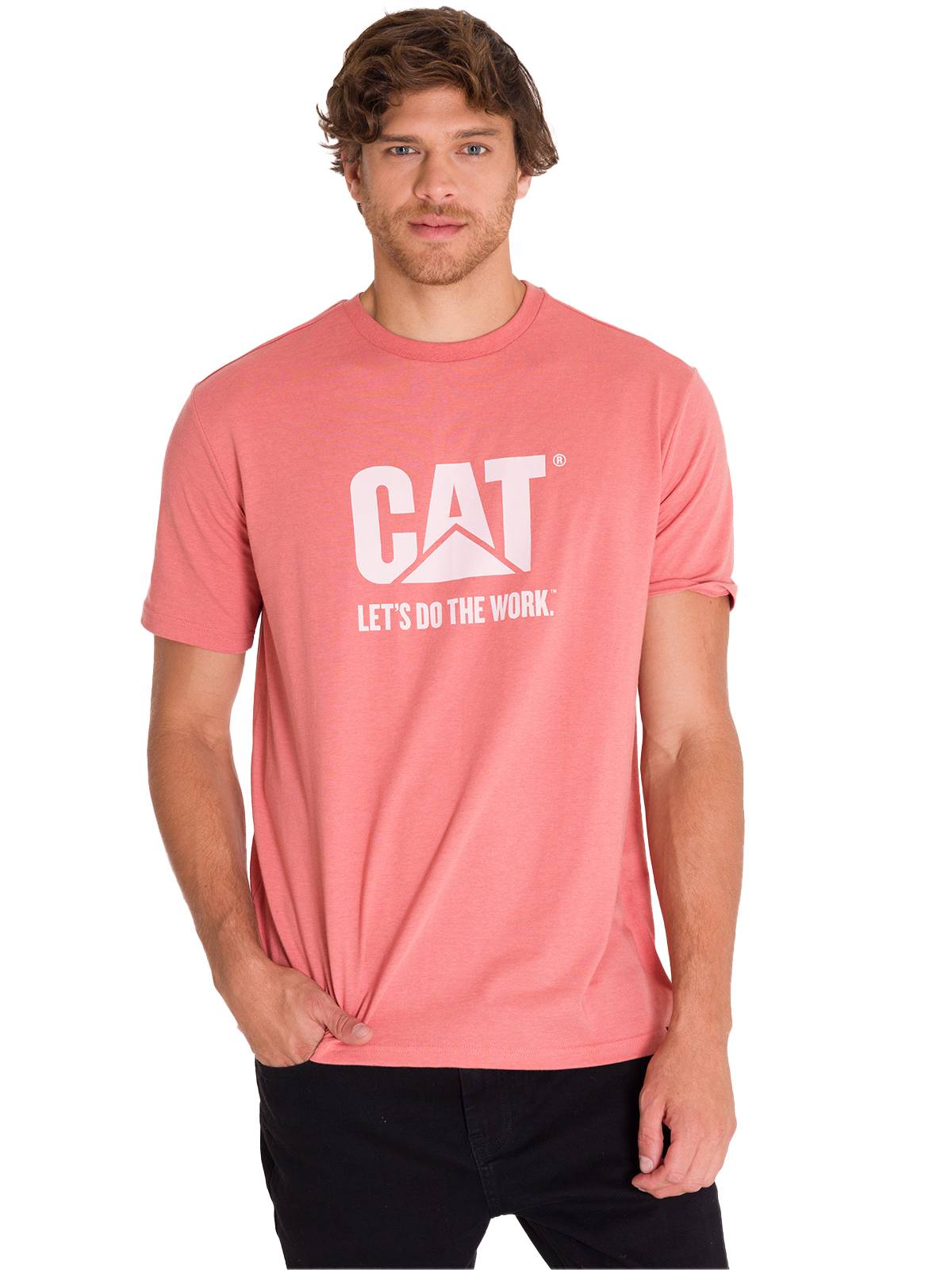 Polera Manga Corta Casual Unisex DO THE WORK GRAPHIC TEE Rosada Cat