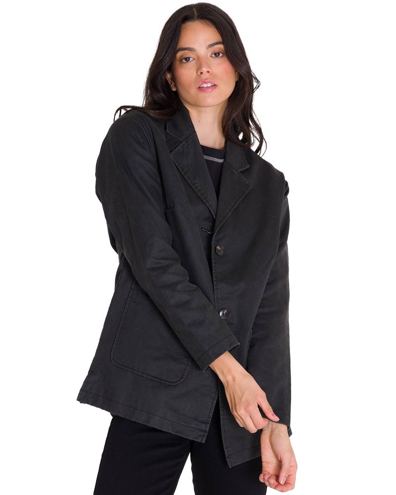 Blazer-Manga-Larga-Mujer-WAXED-TWI-RELAXED-CHORE-Negro-Cat