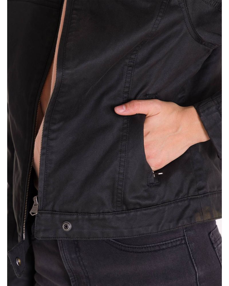 Chaqueta-Manga-Larga-Casual-Mujer-WAXED-MOTO-Negra-Cat