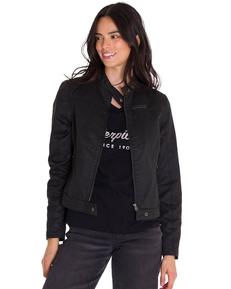 Chaqueta-Manga-Larga-Casual-Mujer-WAXED-MOTO-Negra-Cat