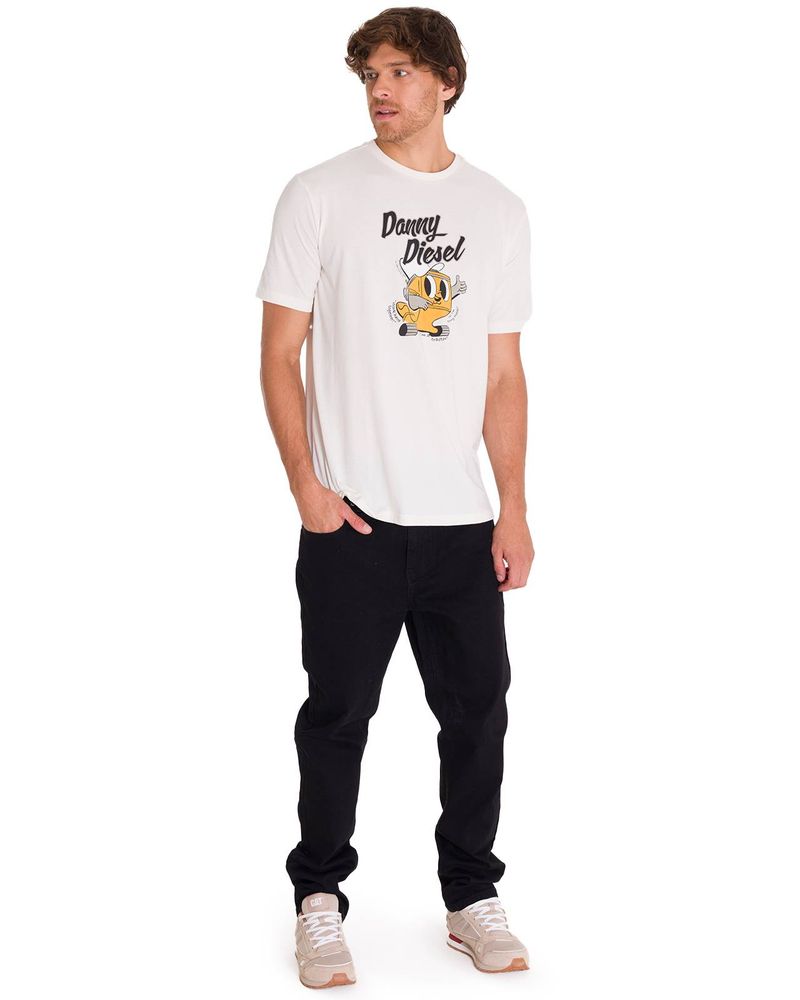Polera-Manga-Corta-Casual-Hombre-RETRO-DANNY-DIESEL-GRAPHIC-TEE-Blanca-Cat