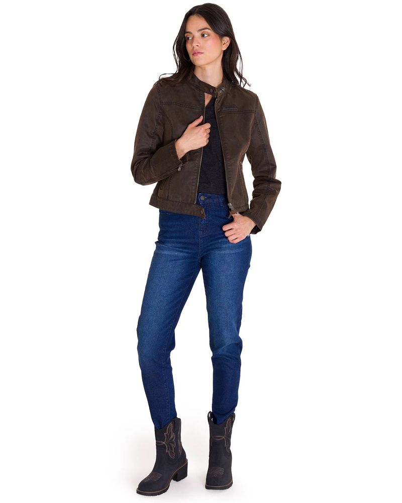 Chaqueta-Manga-Larga-Casual-Mujer-WAXED-MOTO-Cafe-Oscura-Cat