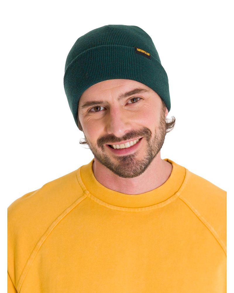 Gorro-En-Punto-Casual-Hombre-Foundation-Knit-Hat-Verde-Petroleo-Cat