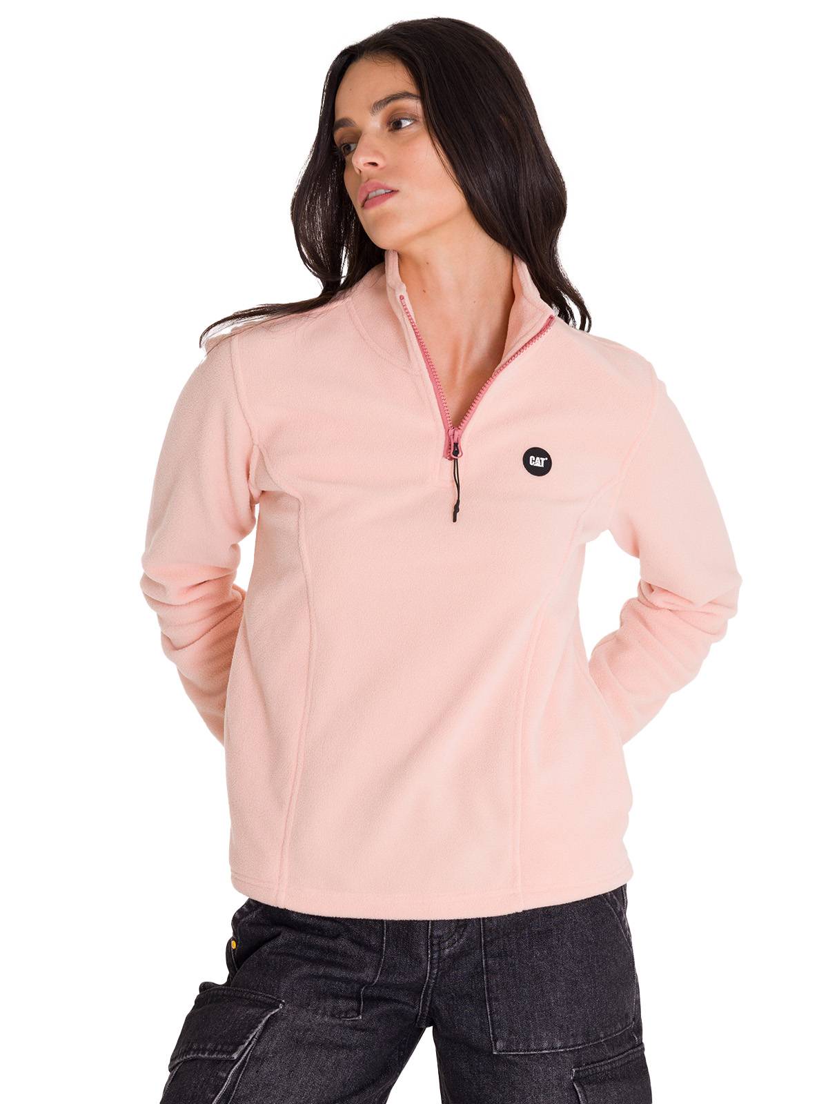 Polar M/Larga Mujer W Microfleece Quarter Zip Pullover Palo Rosa Cat