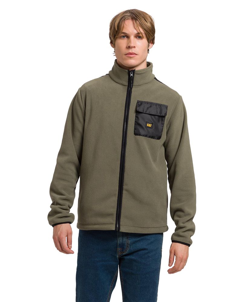 Polar-Manga-Larga-Hombre-Fleece-Utility-Full-Zip-Oliva-Cat