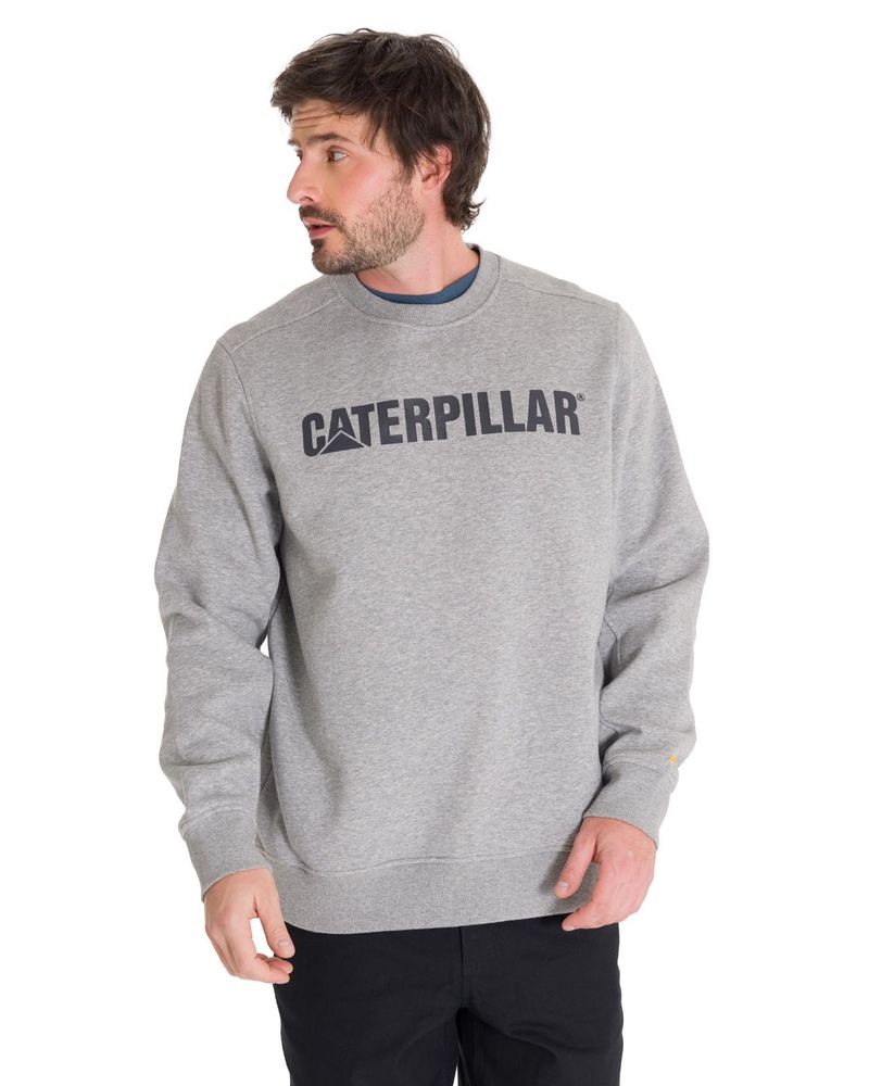 Poleron-Unisex-Caterpillar-Logo-Crewneck-Gris-Cat