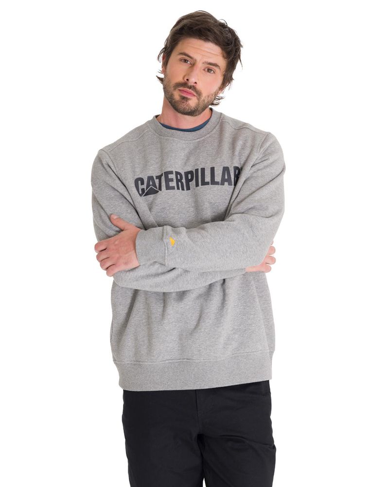 Poleron-Unisex-Caterpillar-Logo-Crewneck-Gris-Cat