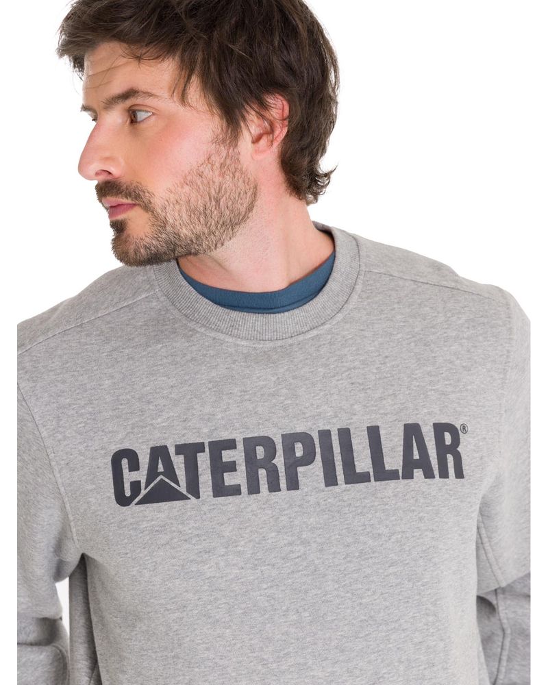 Poleron-Unisex-Caterpillar-Logo-Crewneck-Gris-Cat