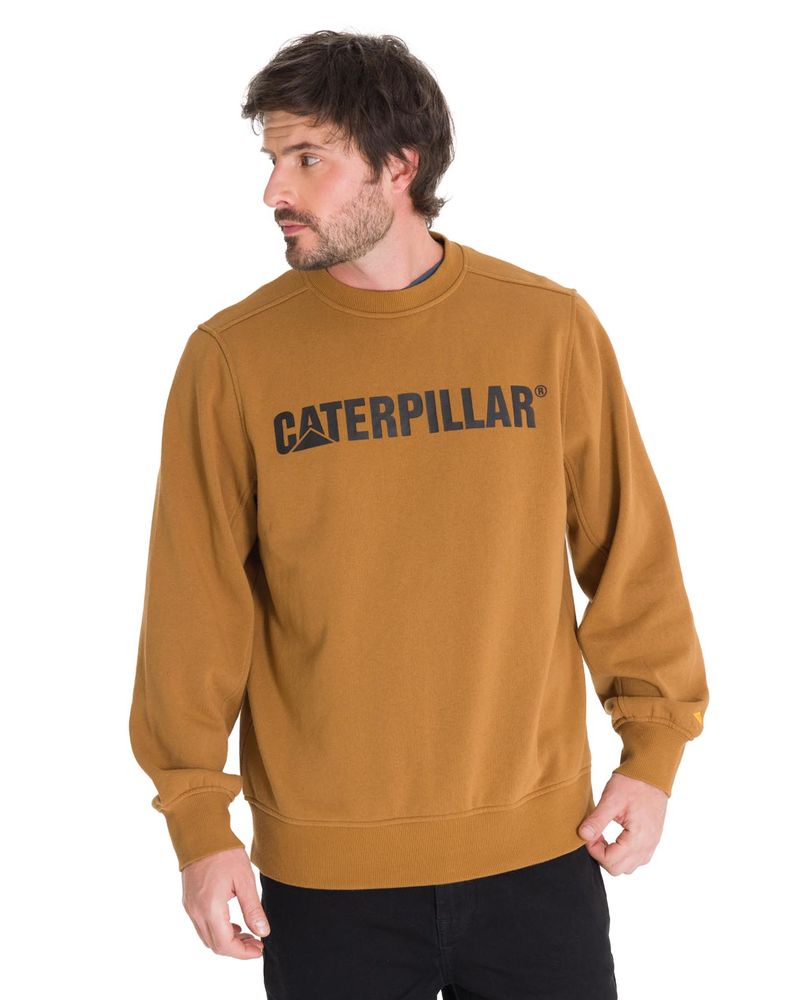 Poleron-Unisex-Caterpillar-Logo-Crewneck-Cafe-Cat