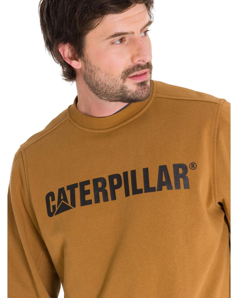 Poleron-Unisex-Caterpillar-Logo-Crewneck-Cafe-Cat