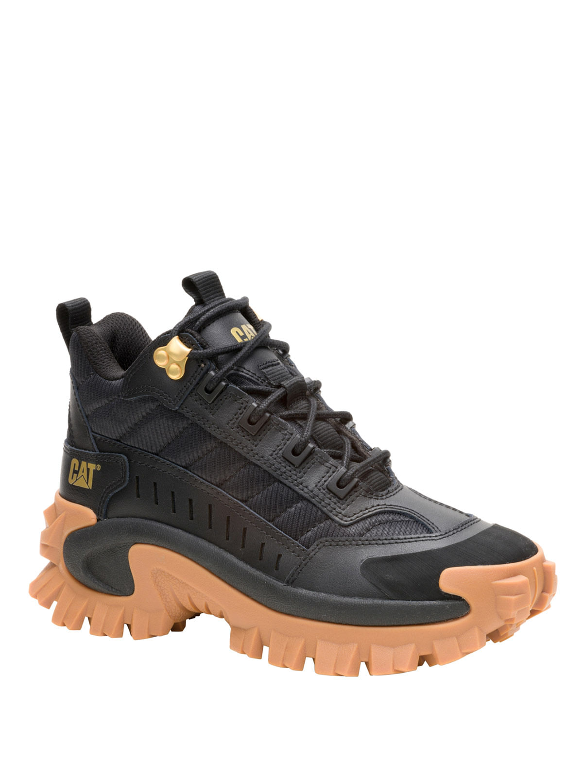 Zapatilla Con Caña Casual Mujer  Intruder Mid Negra/Beige Cat