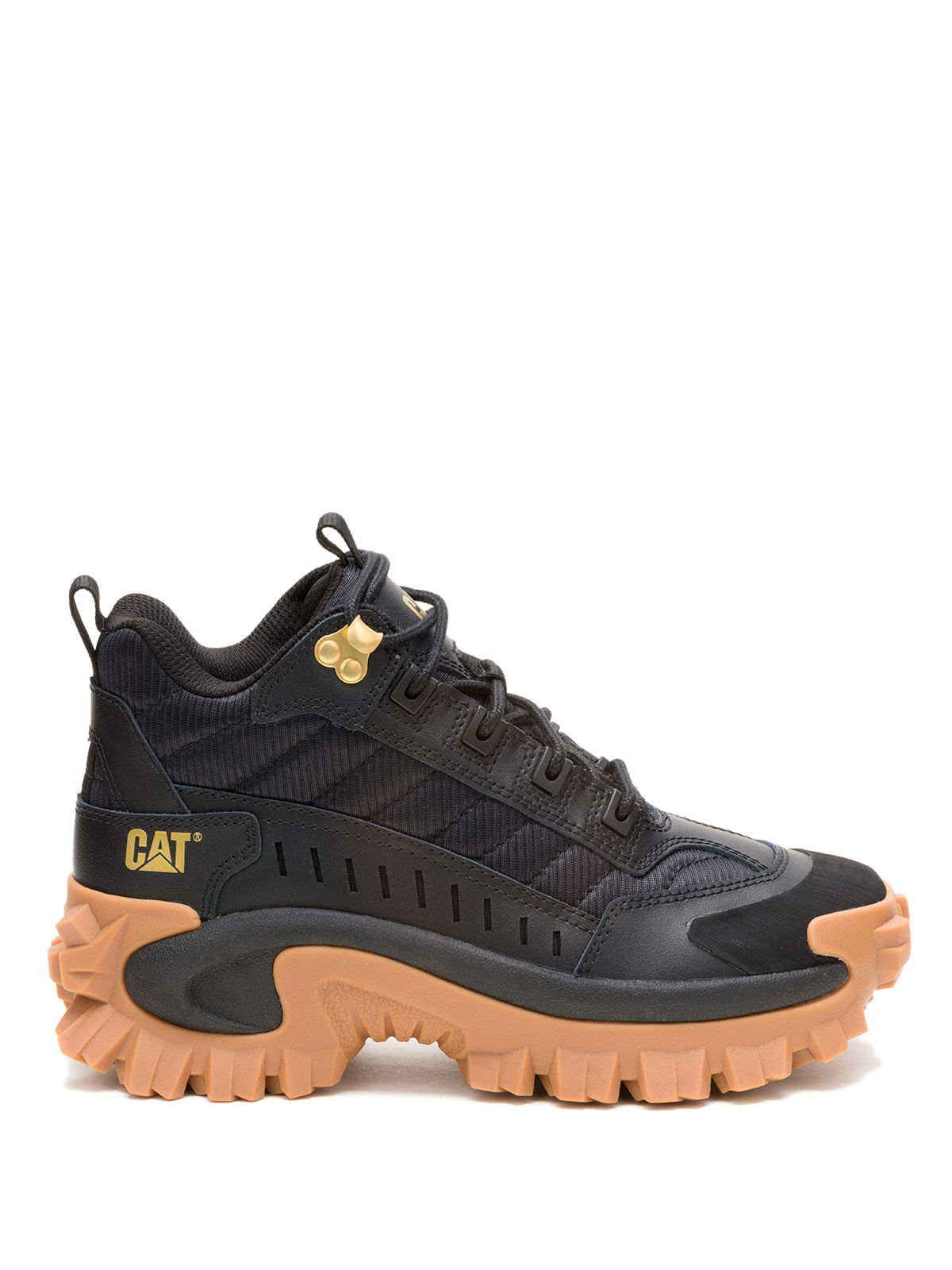 Zapatilla Con Caña Casual Mujer  Intruder Mid Negra/Beige Cat