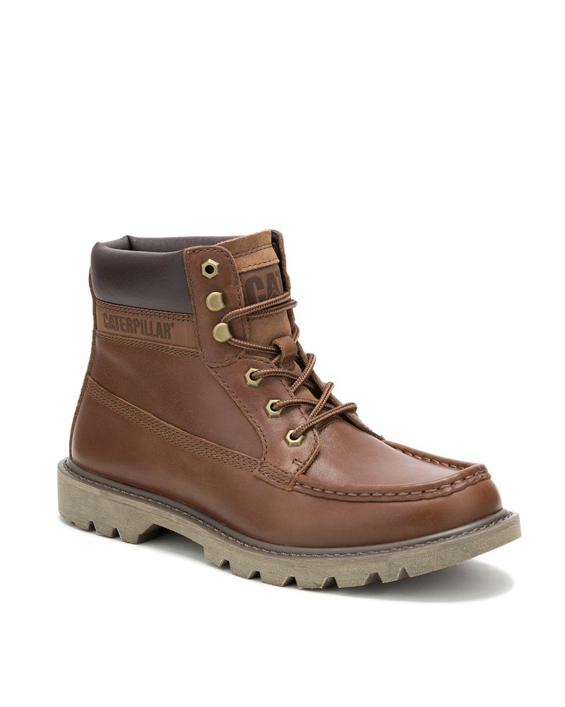 Botin-Cuero-Hombre-Colorado-Moc-Toe-Cafe-Cat