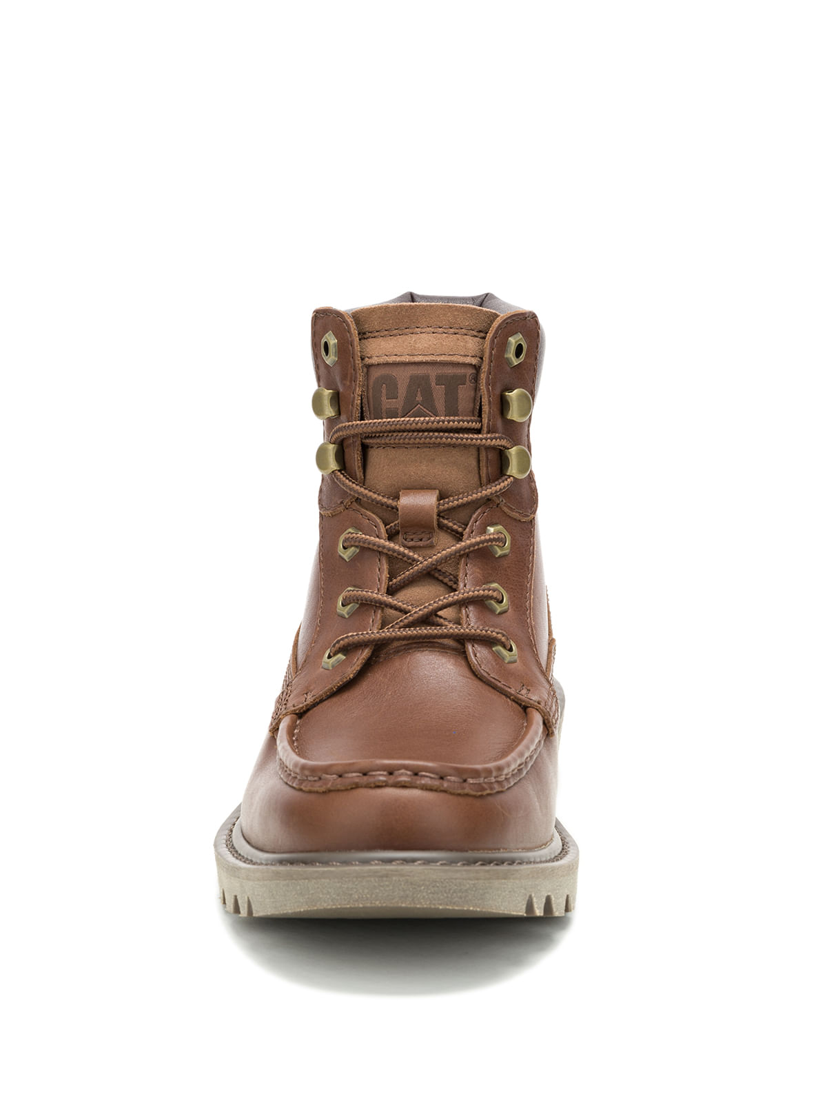 Botín Cuero Hombre Colorado Moc Toe Café Cat -Cat Chile Cat