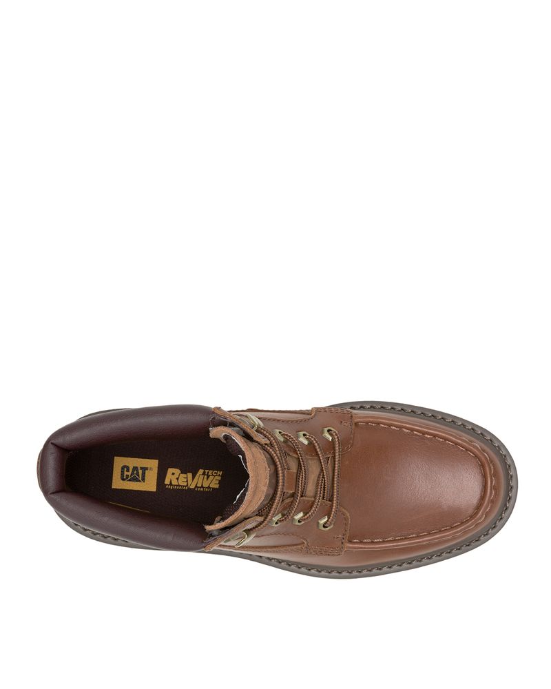 Botin-Cuero-Hombre-Colorado-Moc-Toe-Cafe-Cat