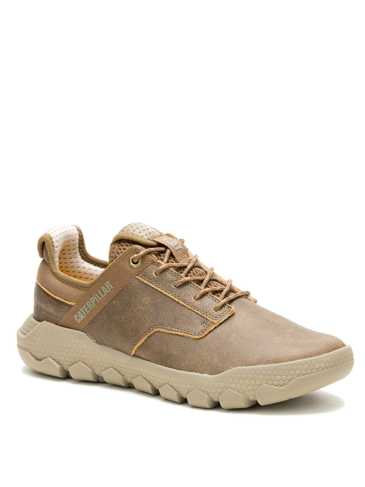 Zapatilla Cuero Hombre Hex Lite Café Cat