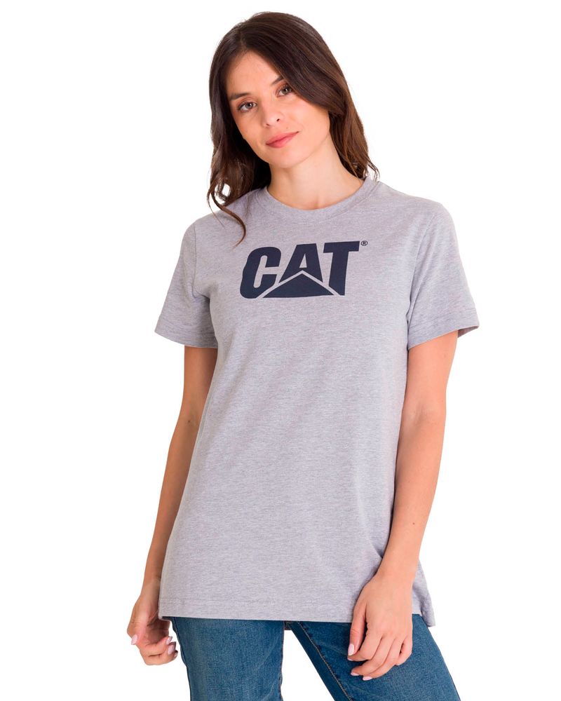 Polera-Manga-corta-Casual-Mujer-WOMEN-S-TM-LOGO-TEE-Gris-CAT