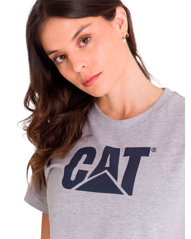 Polera-Manga-corta-Casual-Mujer-WOMEN-S-TM-LOGO-TEE-Gris-CAT