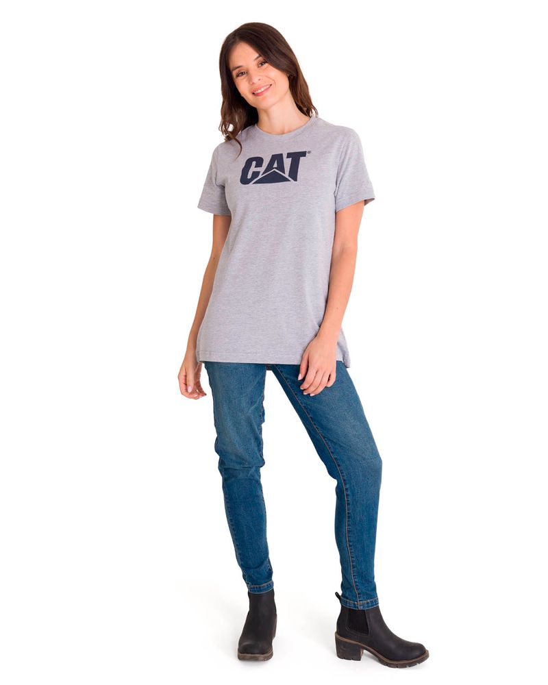 Polera-Manga-corta-Casual-Mujer-WOMEN-S-TM-LOGO-TEE-Gris-CAT