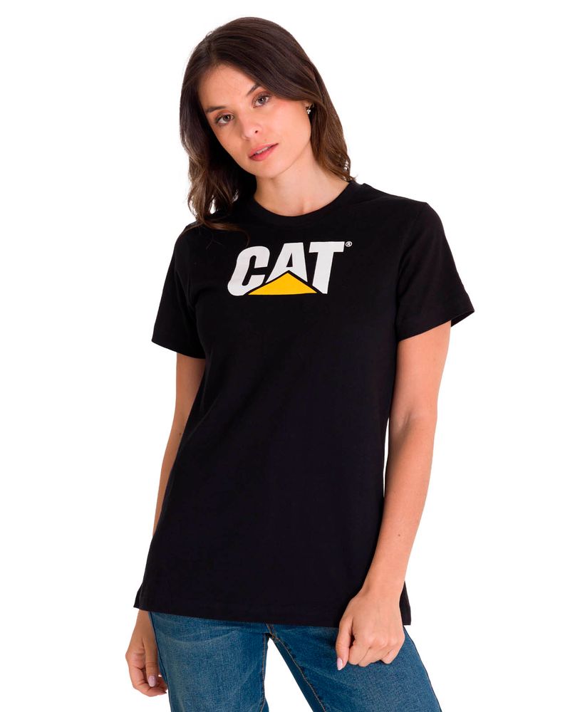 Polera-Manga-corta-Casual-Mujer-WOMEN-S-TM-LOGO-TEE-Negro-CAT