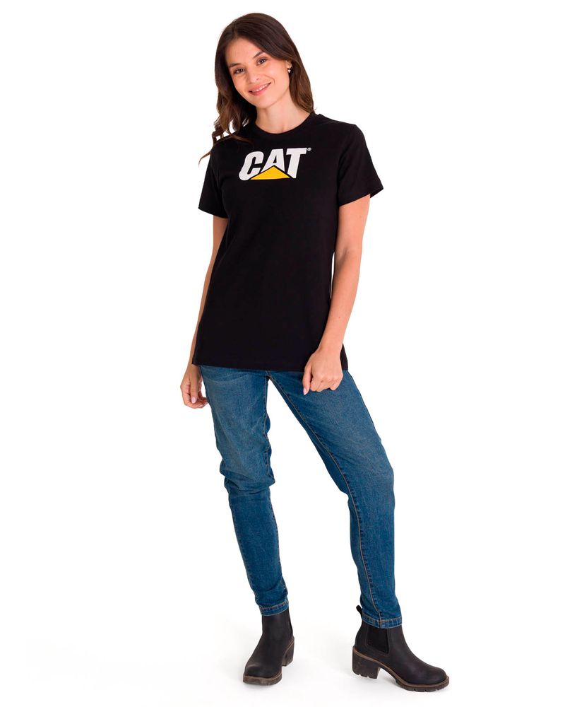 Polera-Manga-corta-Casual-Mujer-WOMEN-S-TM-LOGO-TEE-Negro-CAT