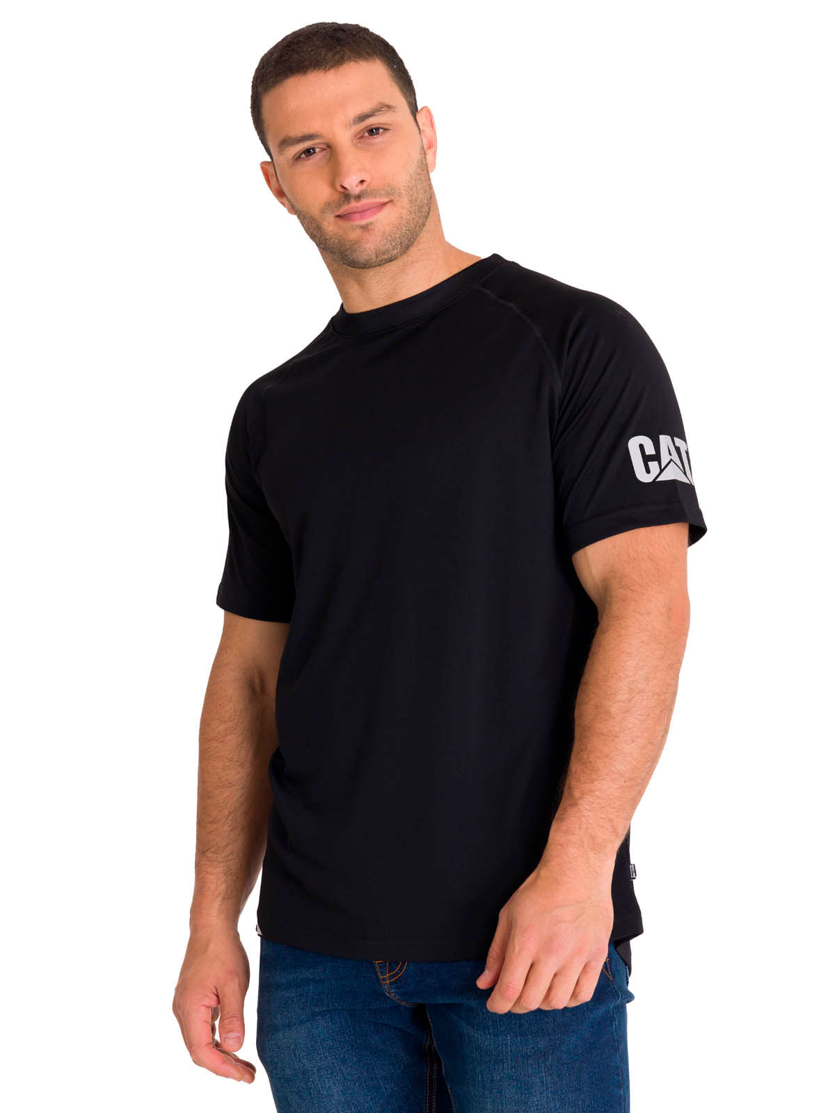 Polera Manga Corta Hombre LIGHTWEIGHT COOLING S/S CREW TEE Negra Cat