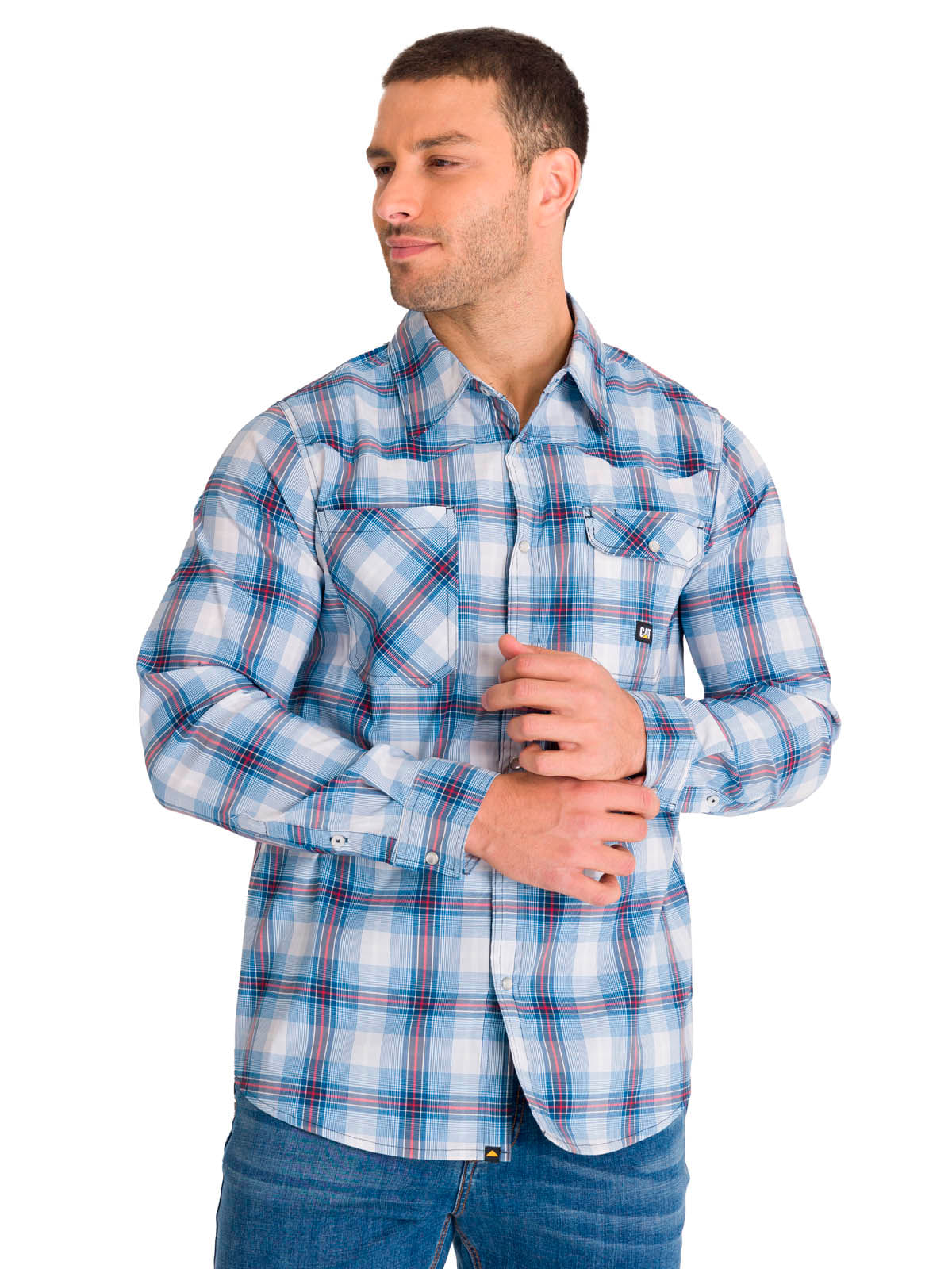 Camisa Manga Larga Casual Hombre LIGHTWEIGHT L/S WESTERN SHIRT Celeste Cat