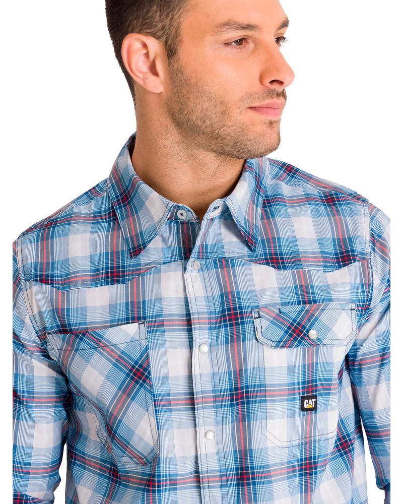 Camisa-Manga-Larga-Casual-Hombre-LIGHTWEIGHT-L-S-WESTERN-SHIRT-Celeste-Cat