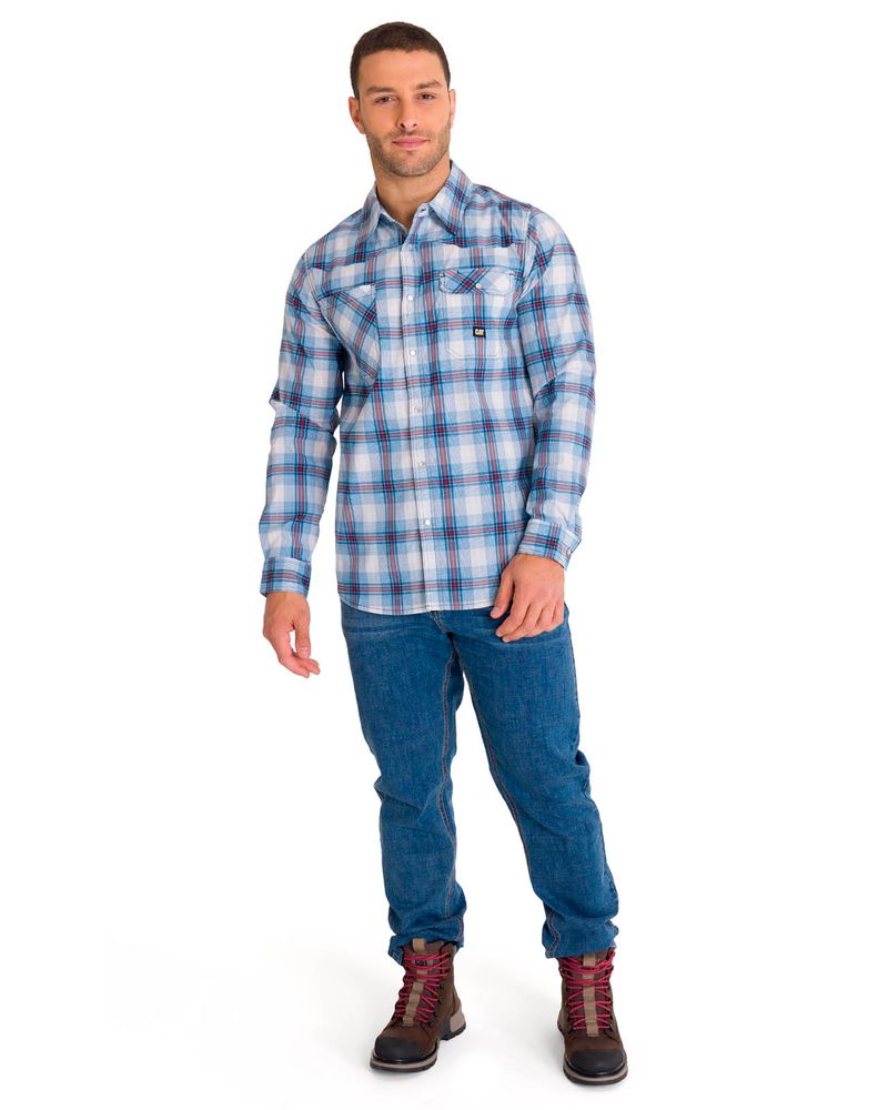 Camisa-Manga-Larga-Casual-Hombre-LIGHTWEIGHT-L-S-WESTERN-SHIRT-Celeste-Cat