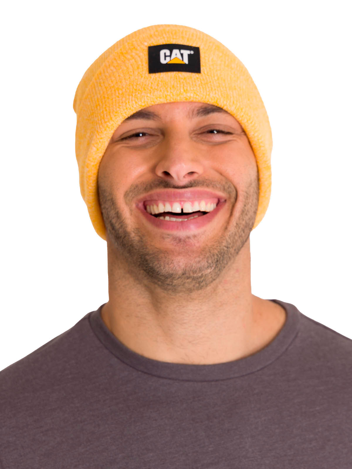 Gorro Casual Unisex Cat Label Cuff Beanie Amarillo Cat