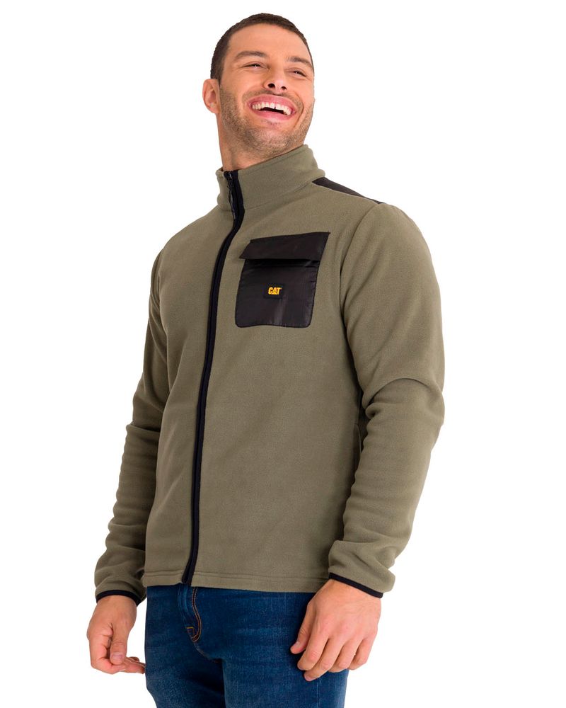 Polar-Manga-Larga-Hombre-Fleece-Utility-Full-Zip-Oliva-Cat